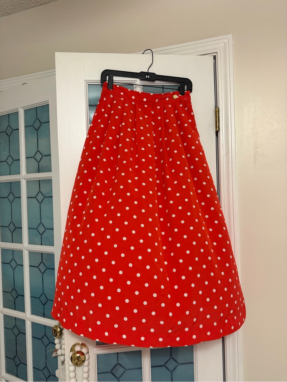 Chaus Red Polka Dot Full Skirt
